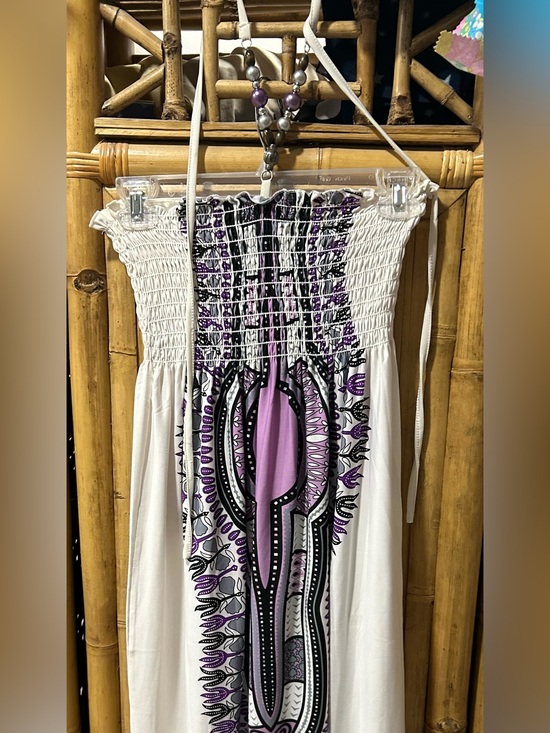 Dresses & Skirts - Print Smocked Halter Maxi Dress / Beach Cover-Up